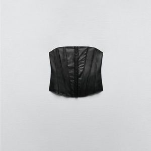 Zara faux leather corset top